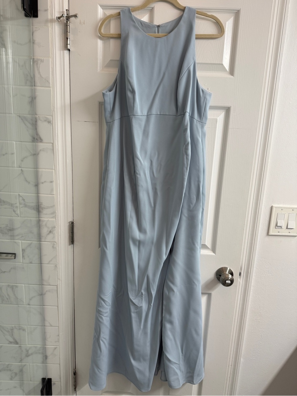 Dessy Collection Light Blue Sleeveless Maxi MATERNITY Dress